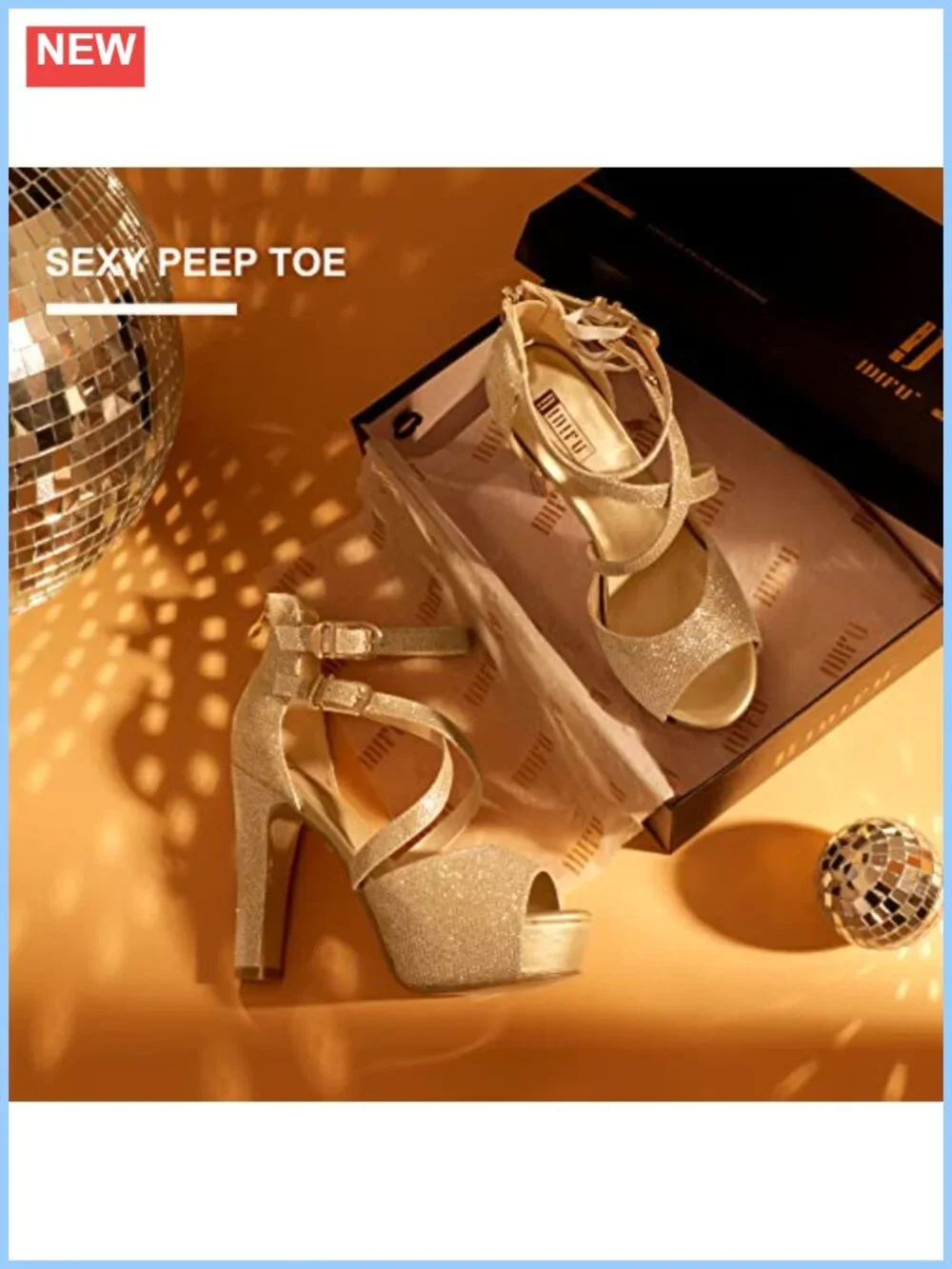 Crisscross Platform Chunky Heels Peep Toe